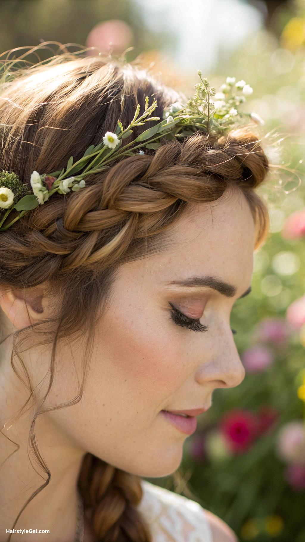 garden party hairstyles Soft braided crown