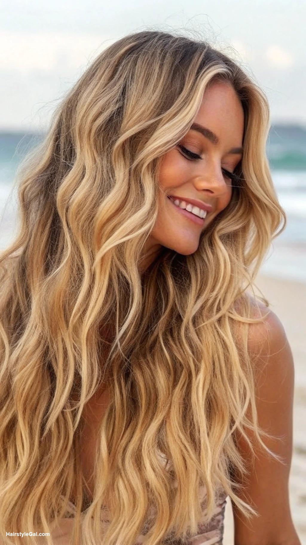long haircuts for fine hair Blonde beachy waves