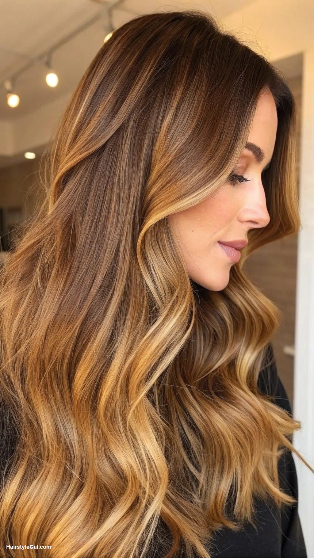 long haircuts for fine hair Golden balayage on long hair
