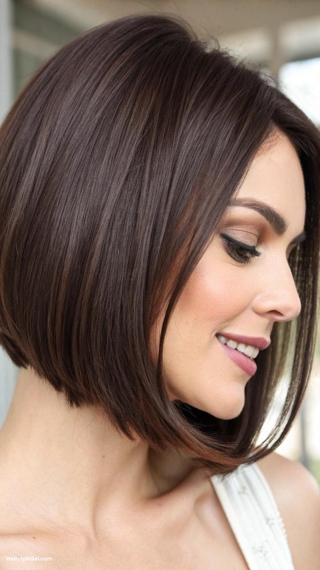 short hairstyles for women Chin length bob for brown hair