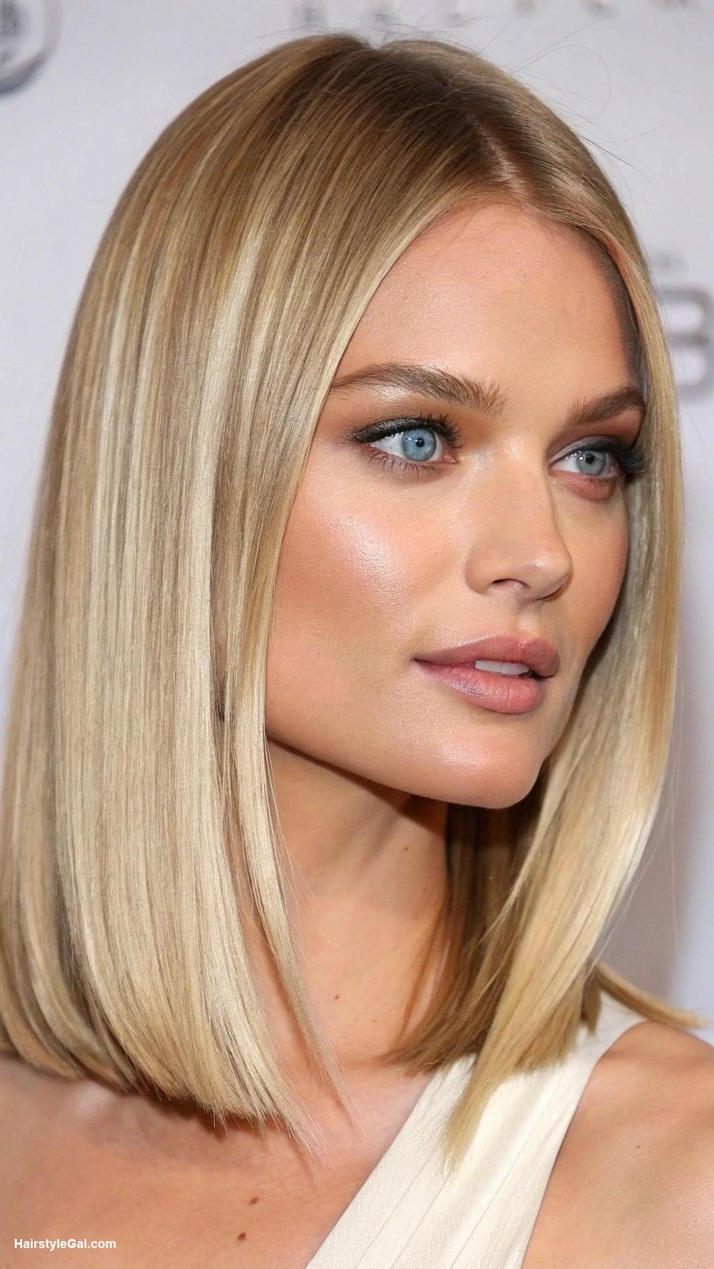 short hairstyles for women Sleek lob for straight blonde hair