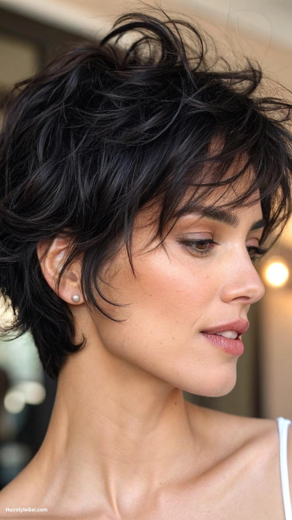 short hairstyles for women Textured pixie cut in black hair