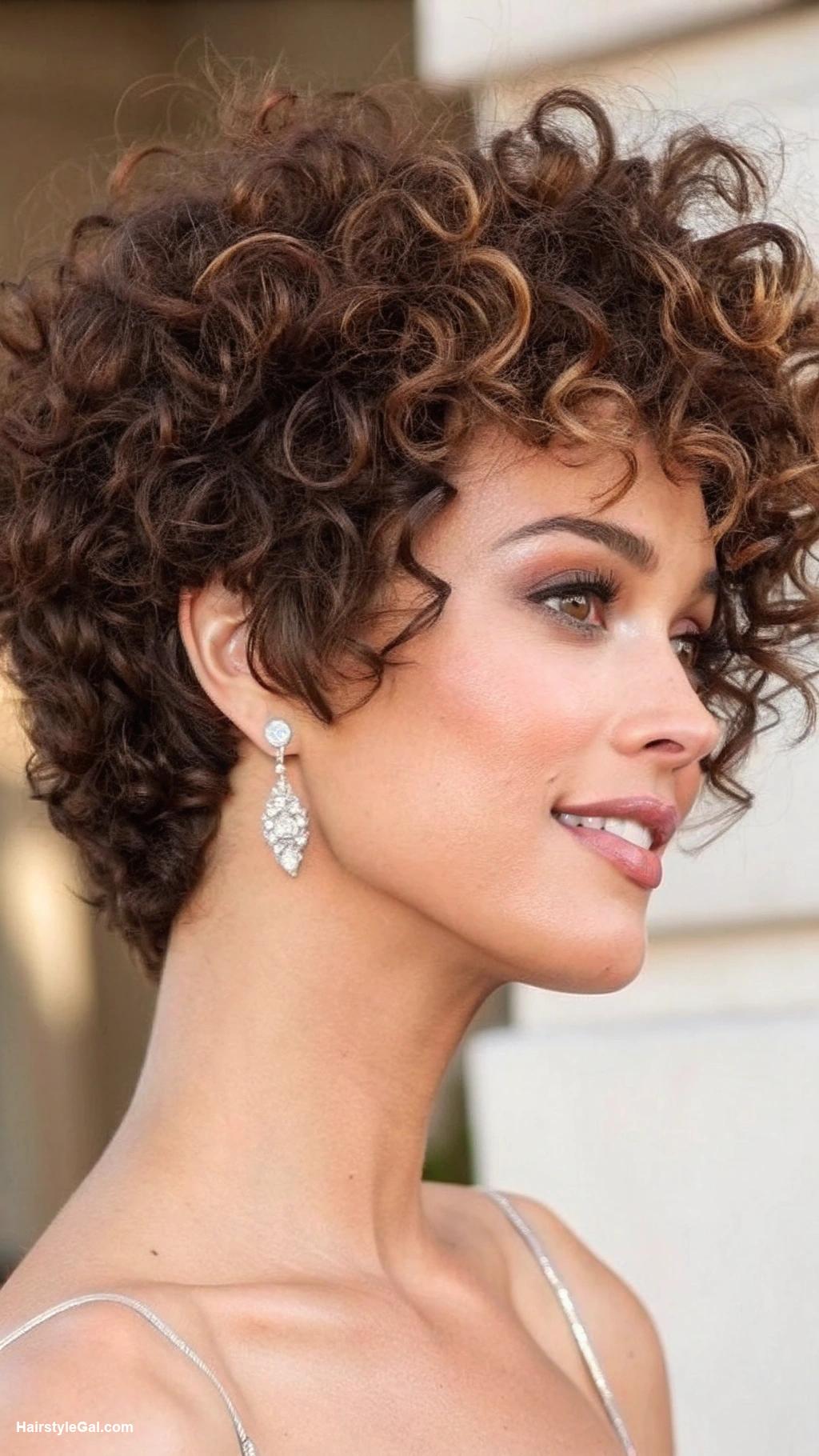 thick hair short haircut Short curly cut with natural volume