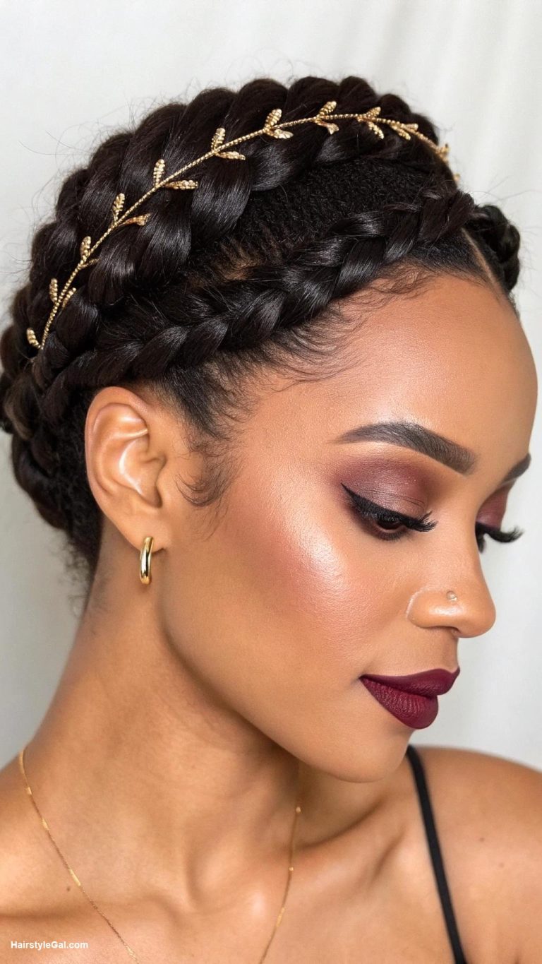 baddie hairstyles Braided Crown Updo