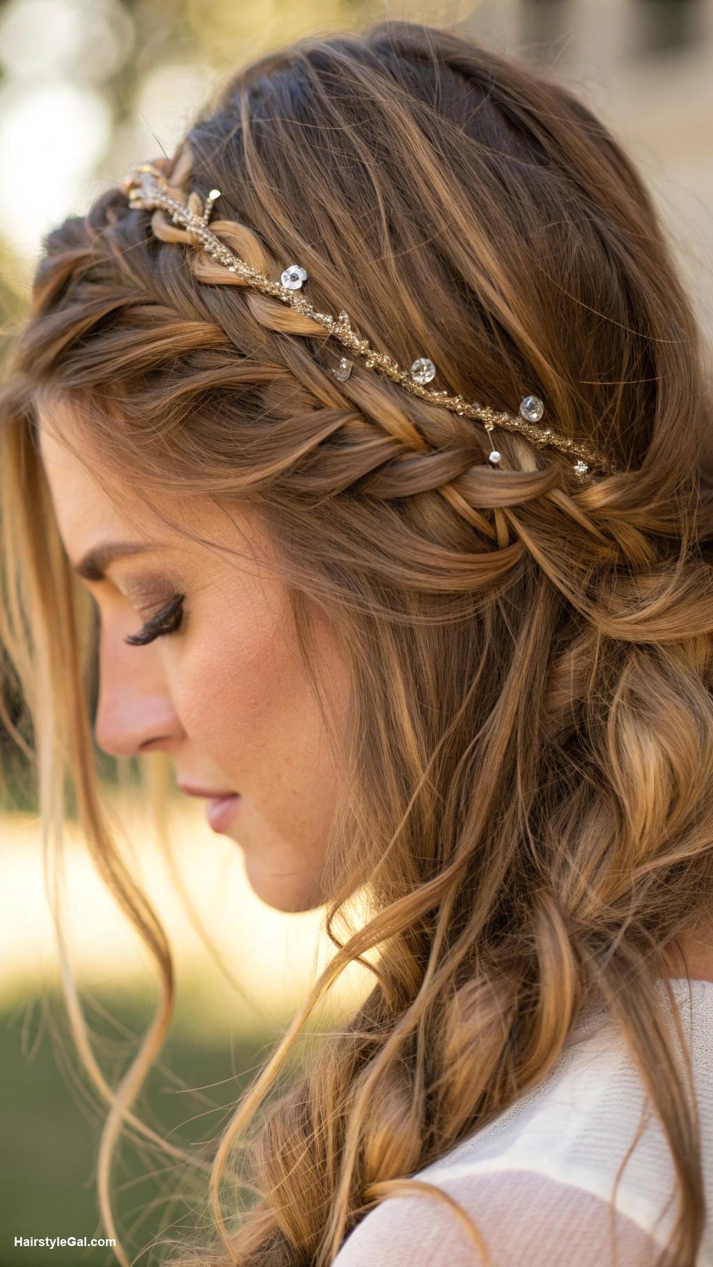 boho braids Accent braid on side with waves