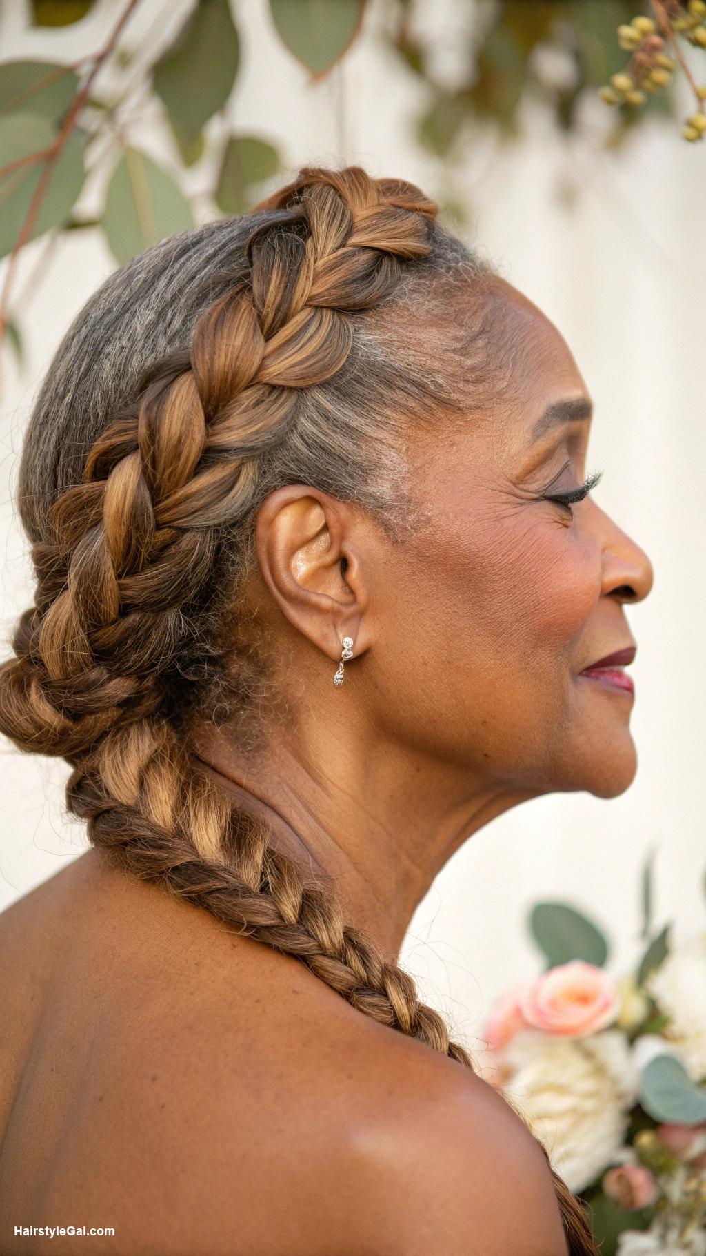 braided hairstyles for older black women Dutch Braids with Subtle Highlights