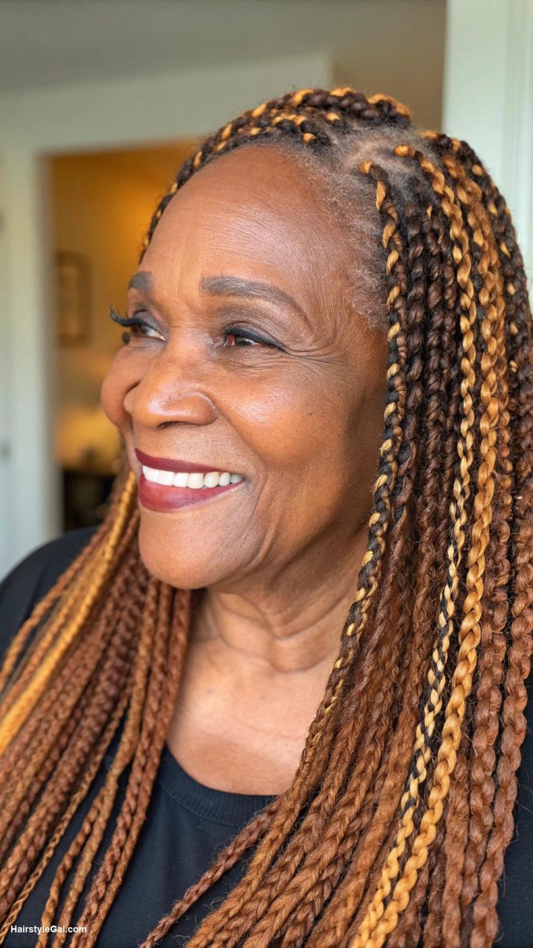 braided hairstyles for older black women Feed In Braids with Ombre Highlights