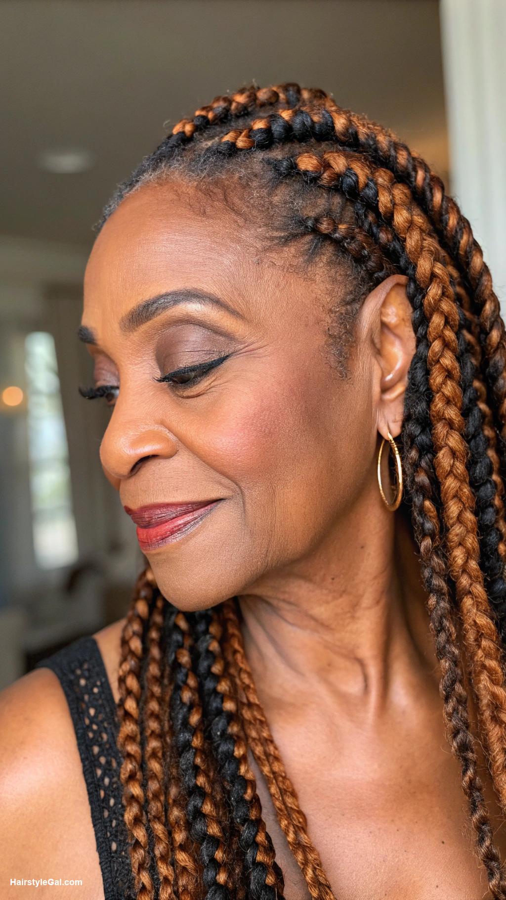 braided hairstyles for older black women Goddess Braids with Caramel Tones