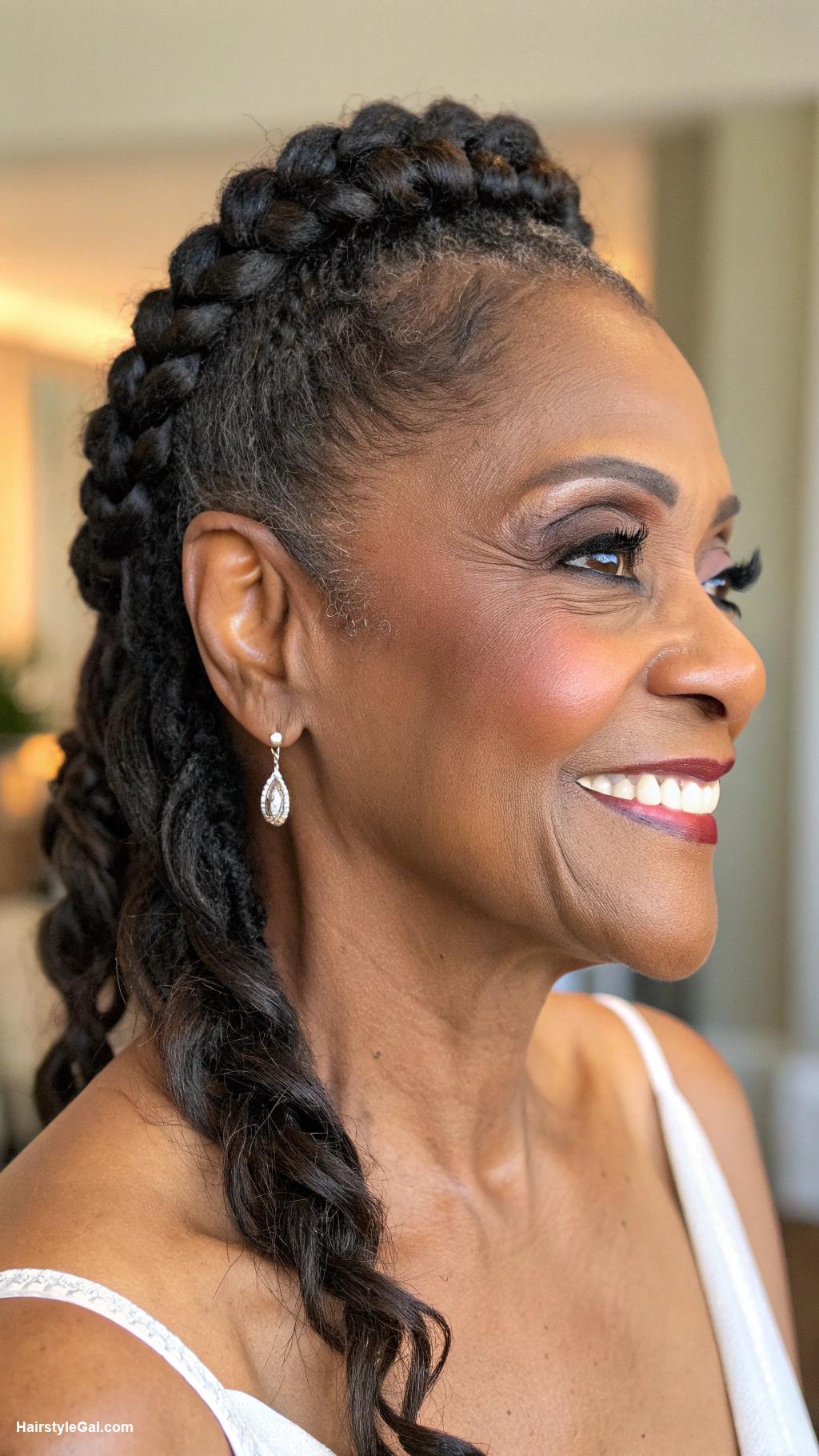 braided hairstyles for older black women Half Up Half Down Braids