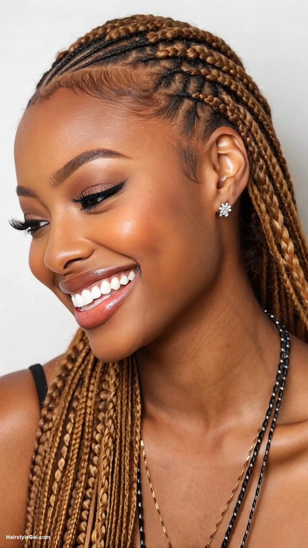 braided hairstyles for older black women Lemonade Braids with Light Brown