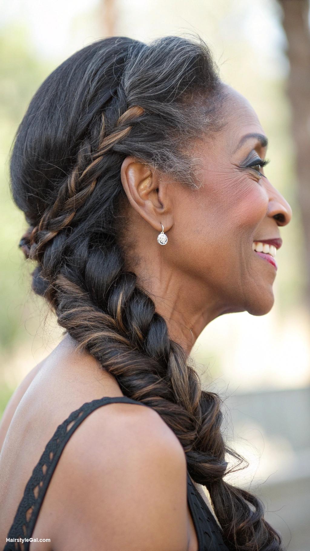 braided hairstyles for older black women Side Swept Fishtail Braid