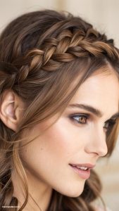 french braids Reverse French braid on medium length