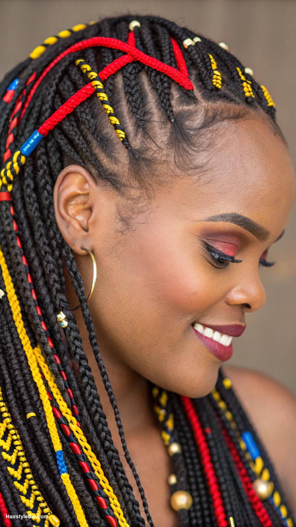 fulani braids Fulani Braids with Colorful Thread