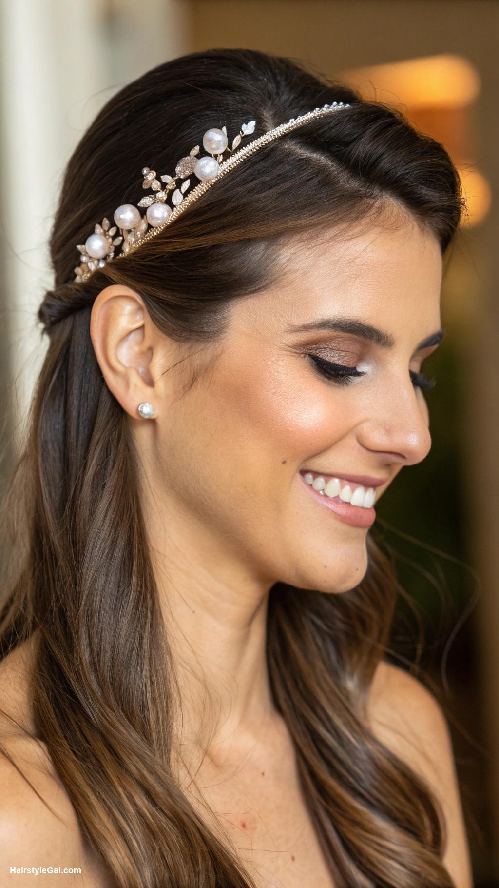 graduation cap hairstyles Straight hair with headband