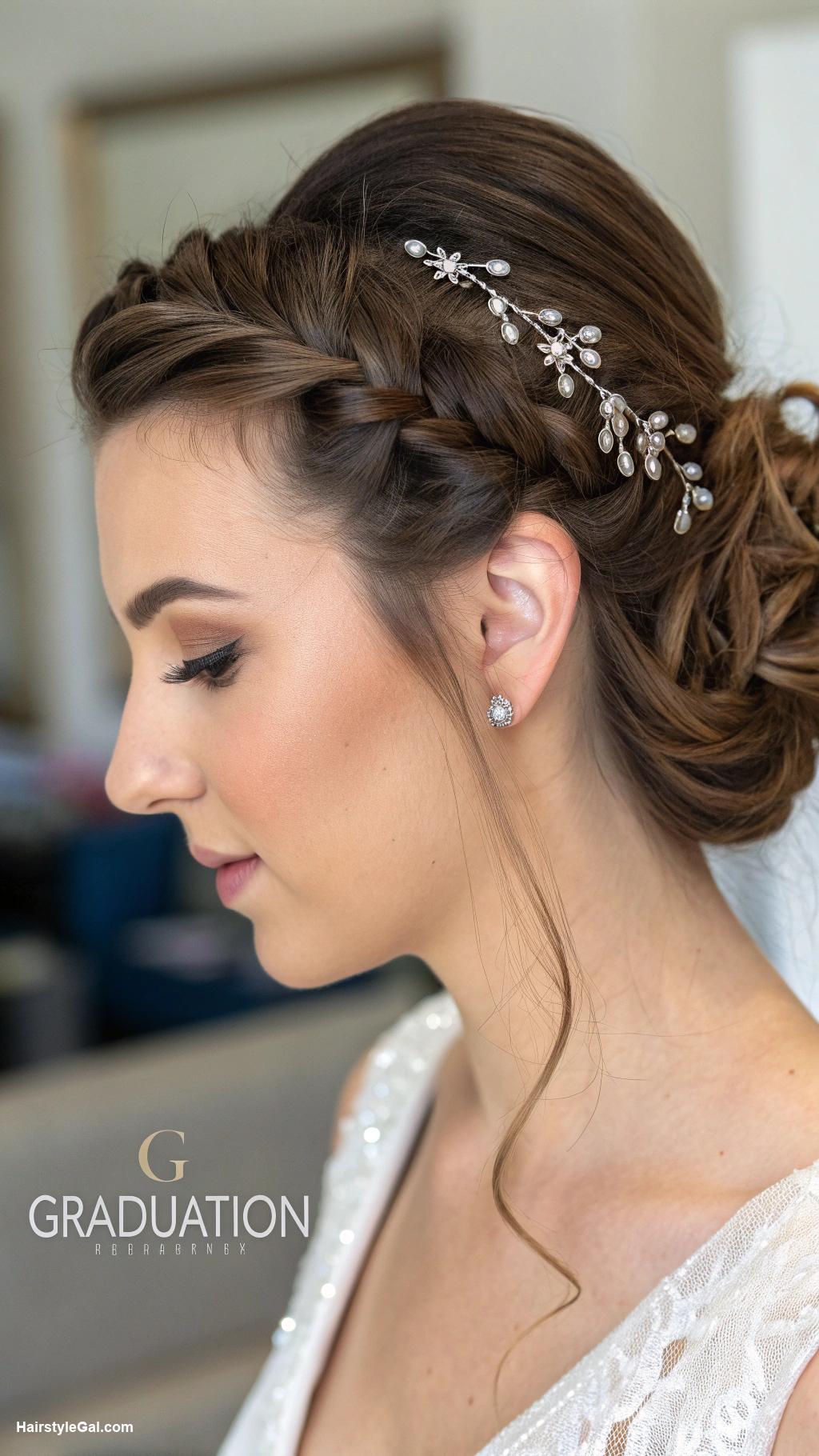 graduation cap hairstyles Twisted updo for sophisticated touch