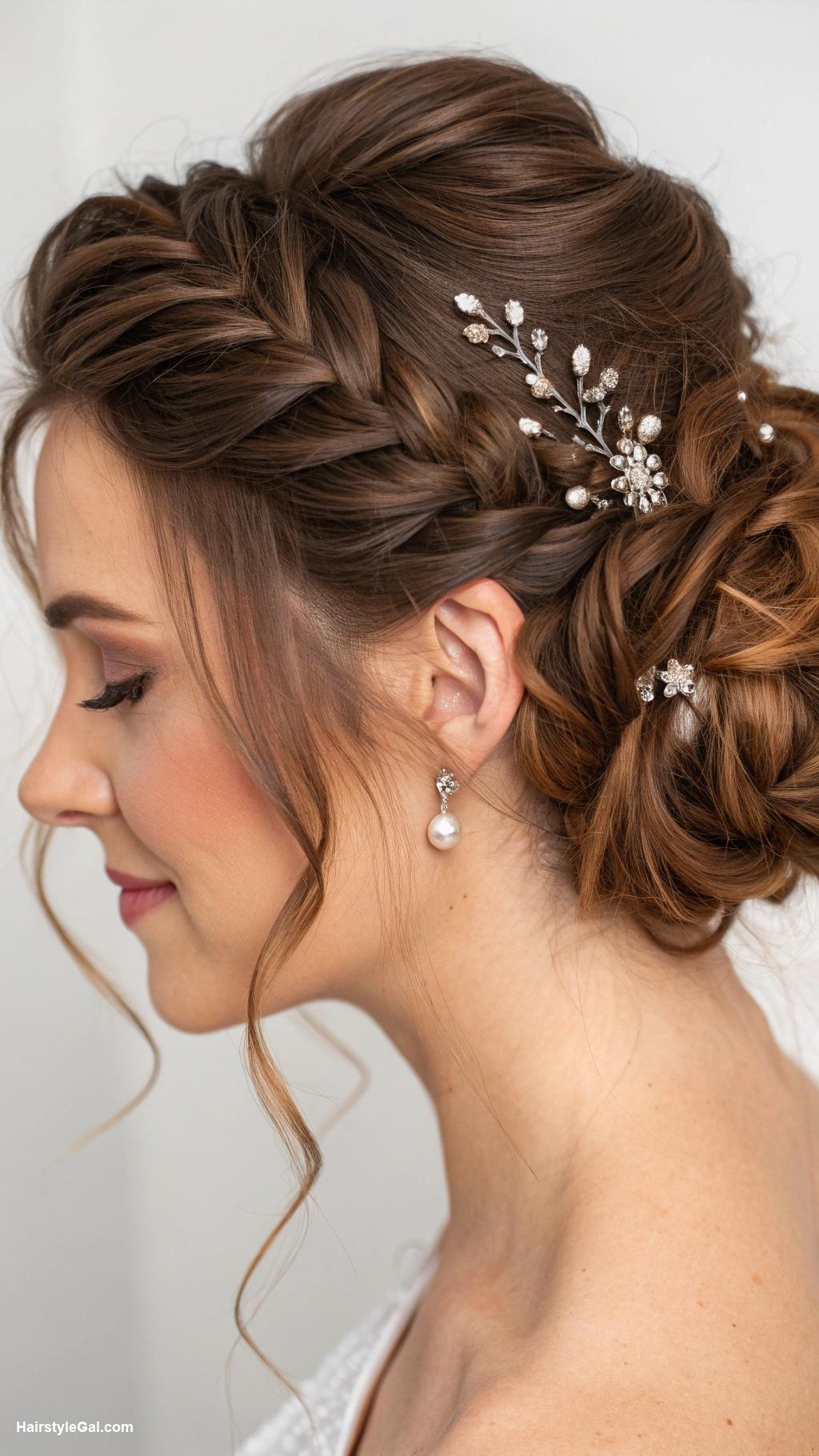 hair pinned back Elegant twisted updo