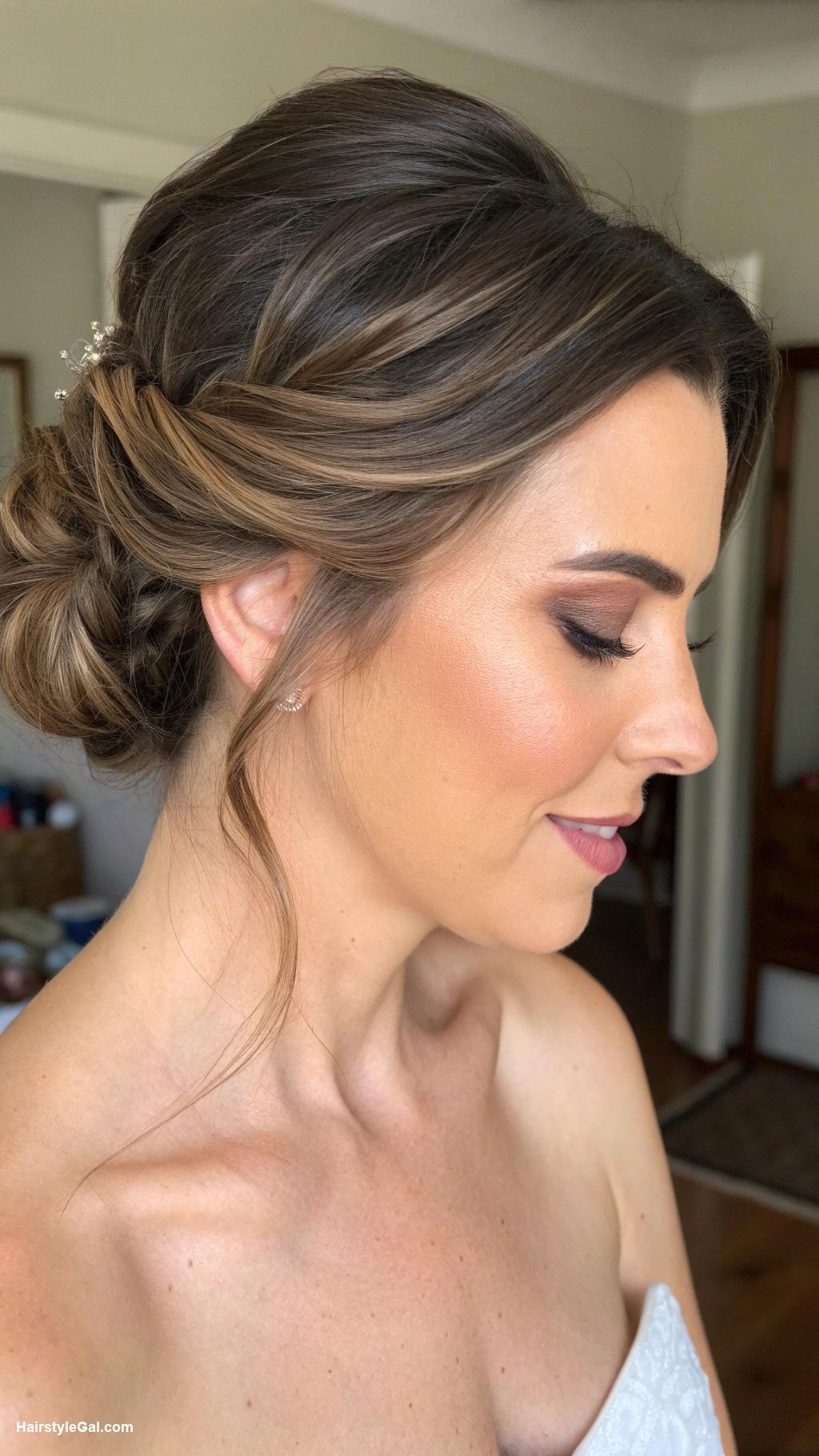 hairstyles for medium length hair Twisted chignon for medium length hair