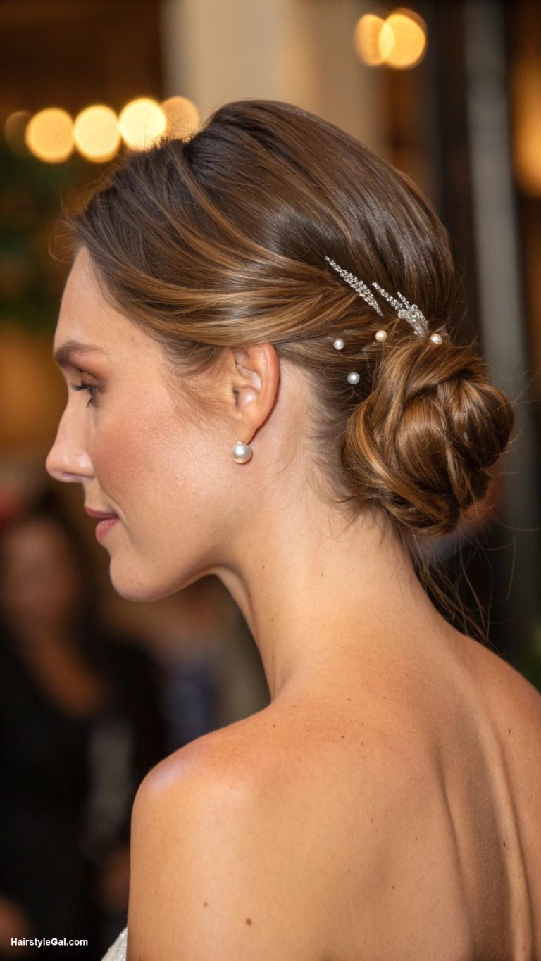 loose low bun Classic low bun for formal events