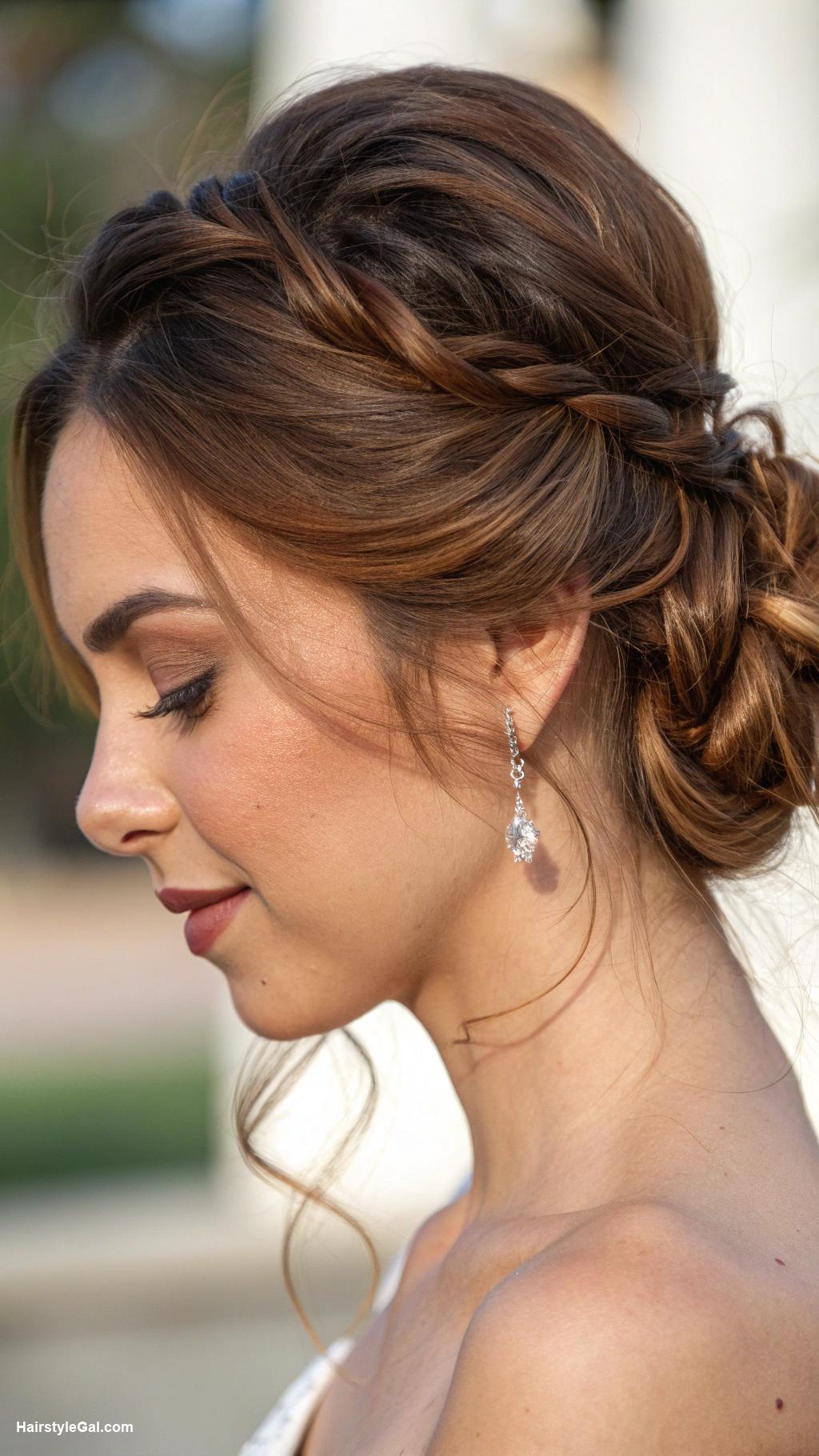 loose low bun Twisted low bun with side part