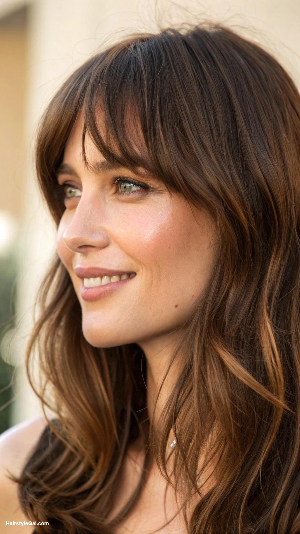 low maintenance bangs Soft curtain bangs for brown hair