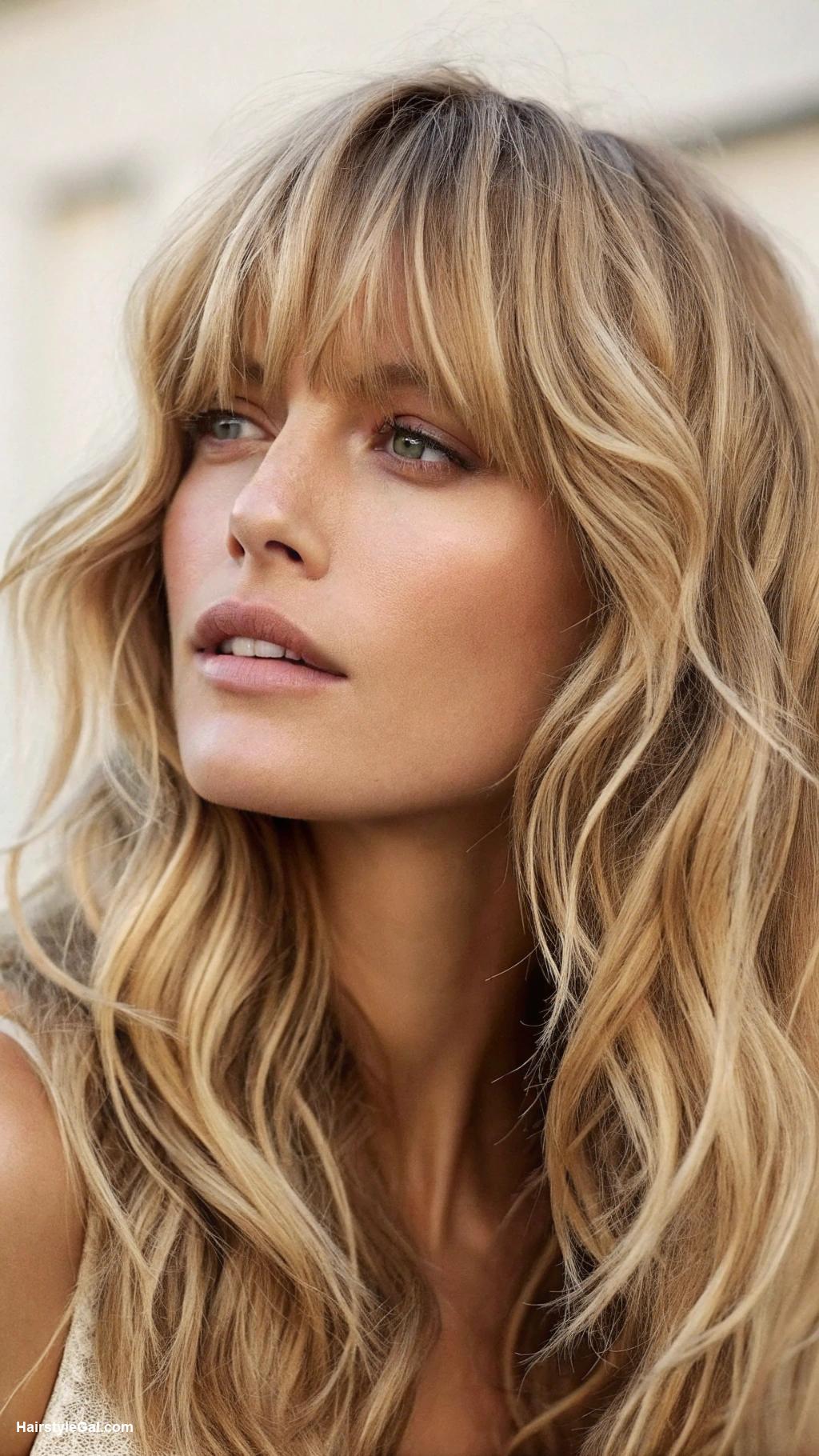 low maintenance bangs Textured bangs for wavy blonde hair