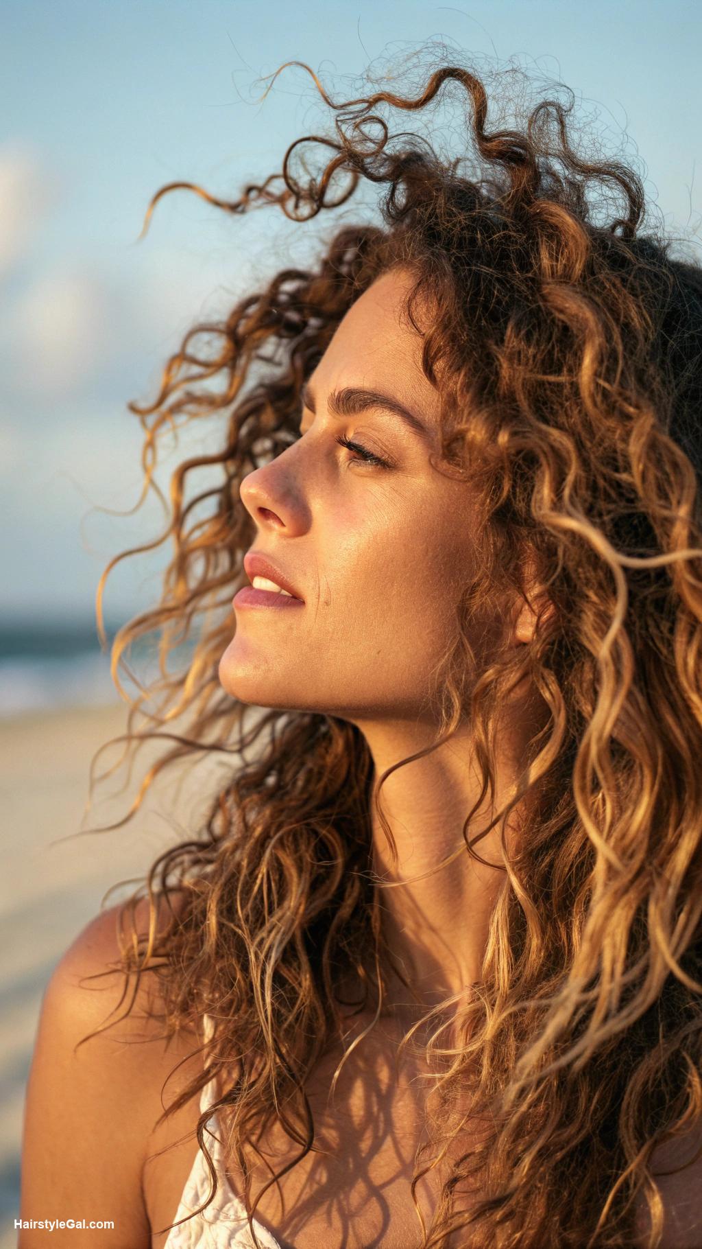 medium length curly hairstyles Loose beachy waves