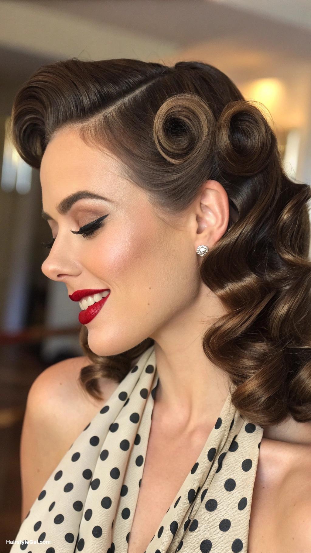 medium length curly hairstyles Vintage pin up curls