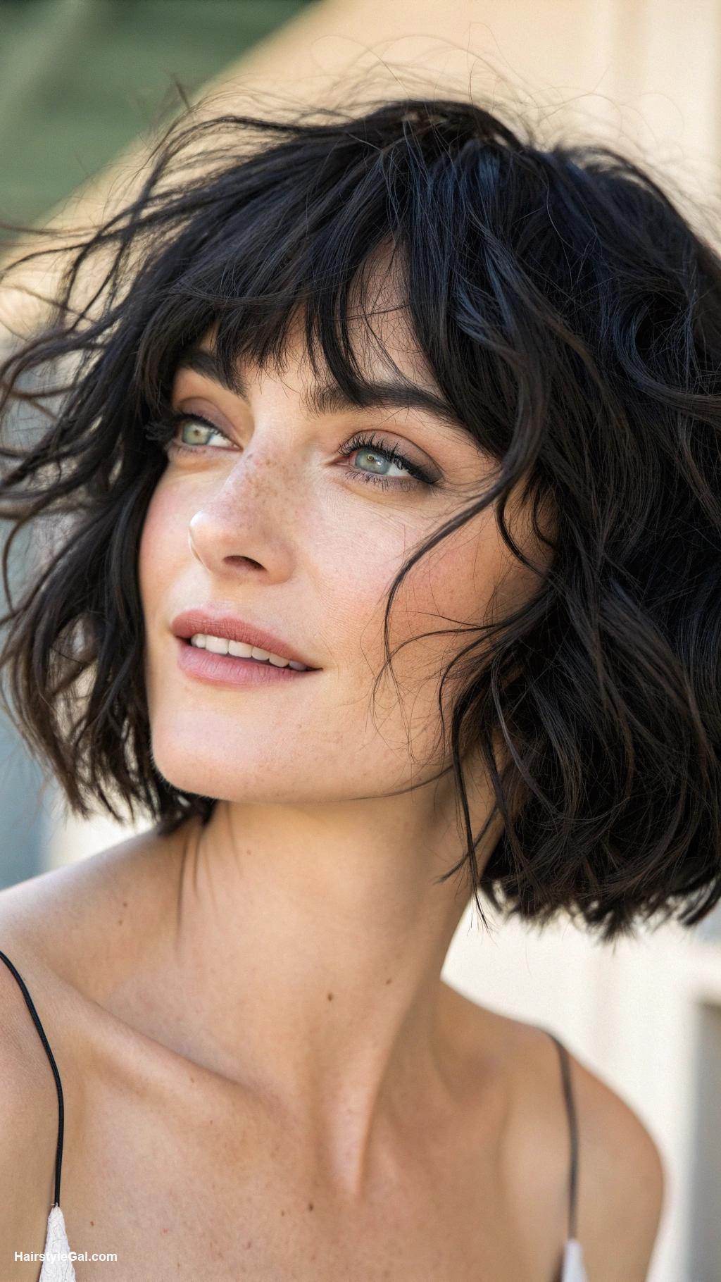 messy bob hairstyles Casual black bob with undone look