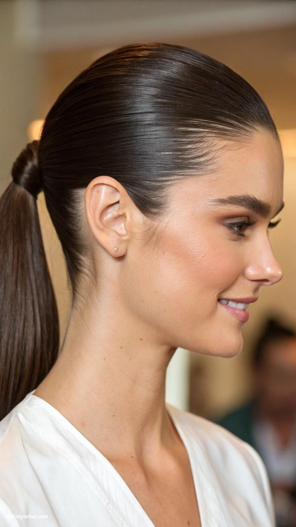 nursing hairstyles Classic ponytail for a polished look