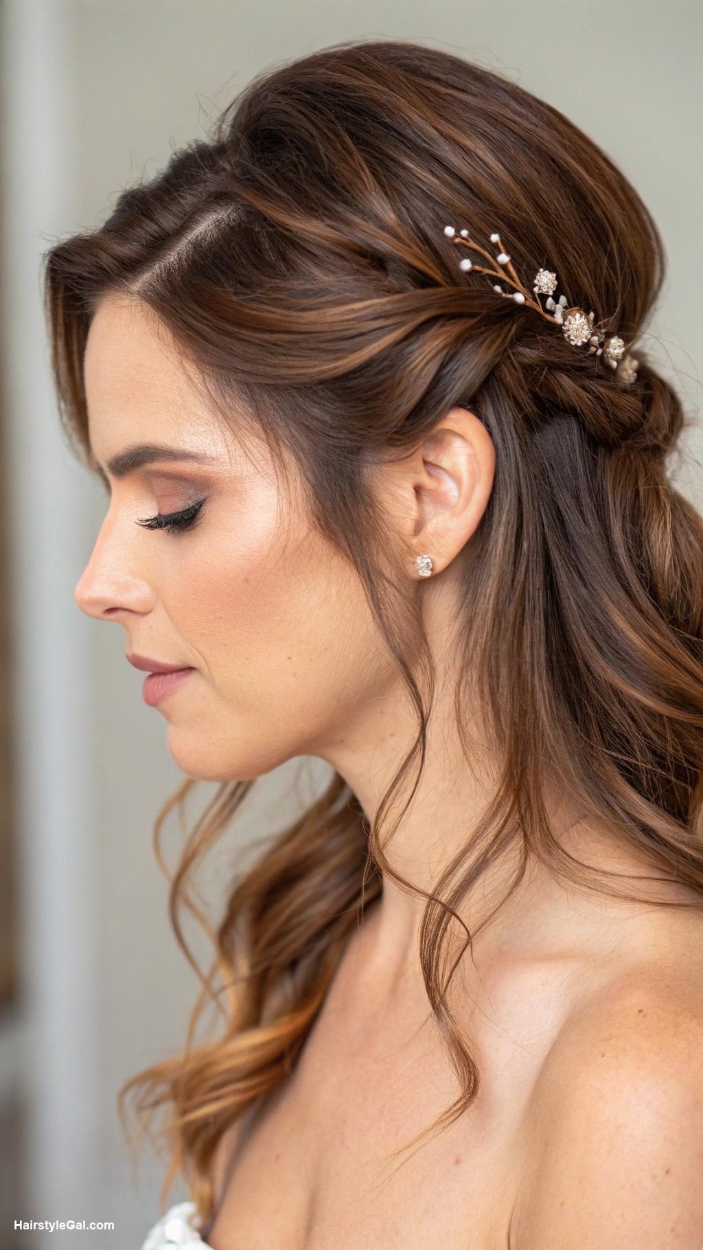 nursing hairstyles Half up half down for a feminine touch