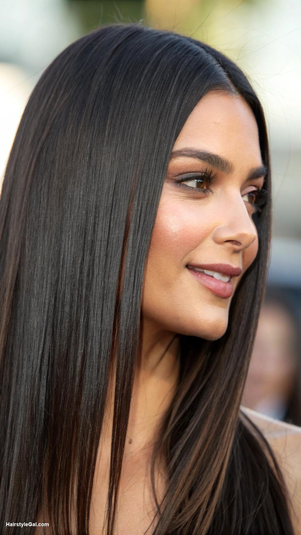 nursing hairstyles Straight hair with a middle part