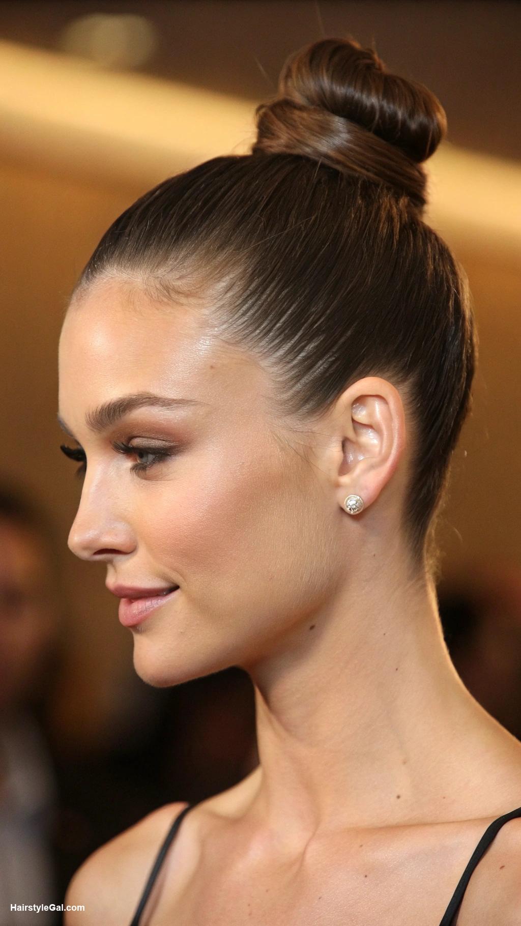 nursing hairstyles Top knot for a sleek profile