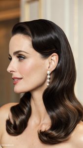 old money hairstyles Classic straight hair with side part