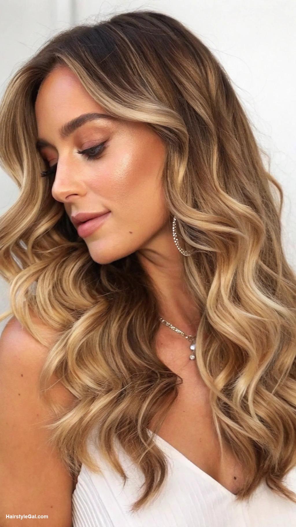old money hairstyles Loose curls with blonde balayage
