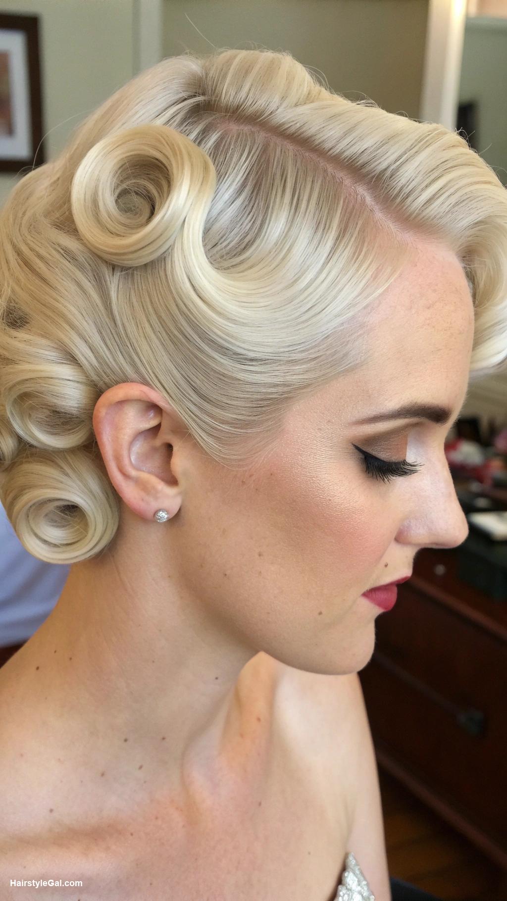 old money hairstyles Vintage roll with platinum blonde hair