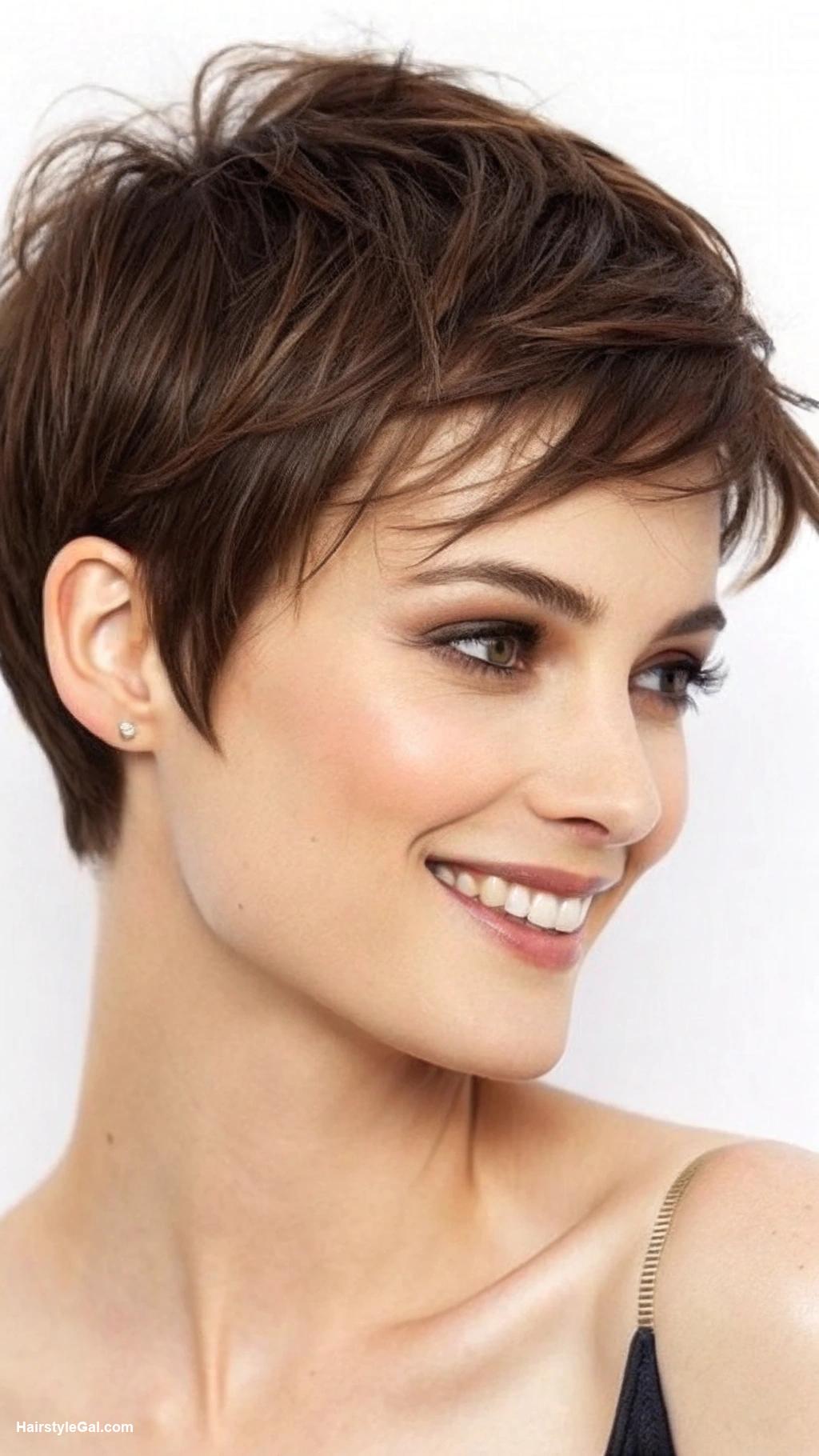 pixie haircuts for thin fine hair Classic pixie cut for fine brown hair
