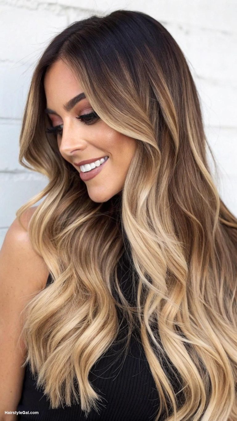 reverse balayage Cool blonde with dark roots