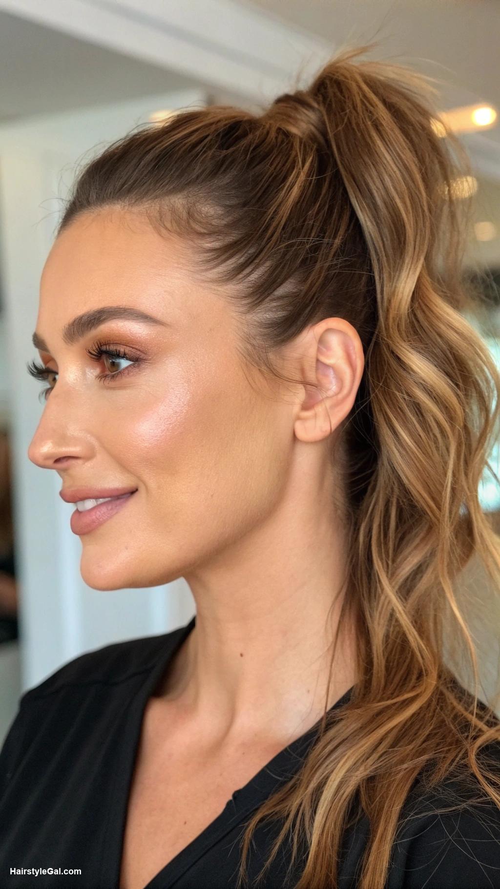 school teacher hairstyles Messy ponytail for easy maintenance