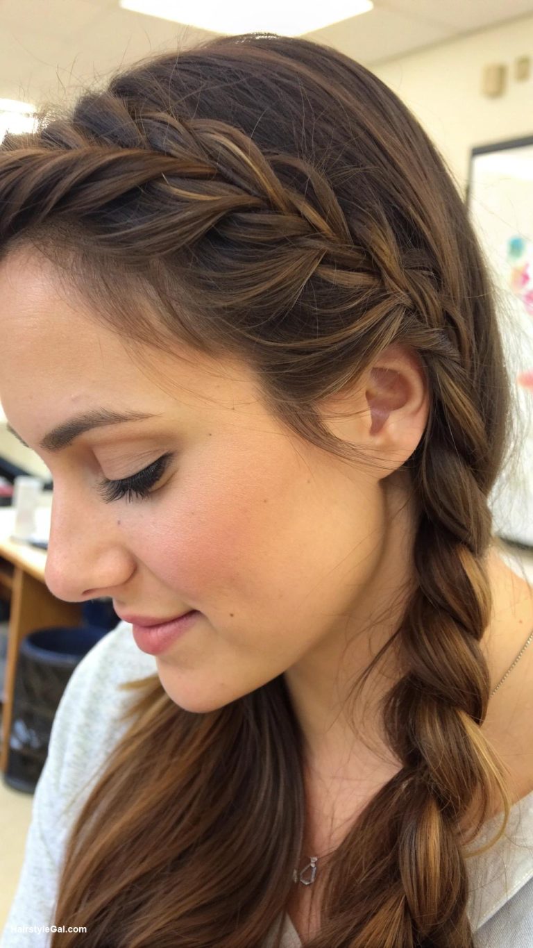 school teacher hairstyles Simple side braid for effortless charm