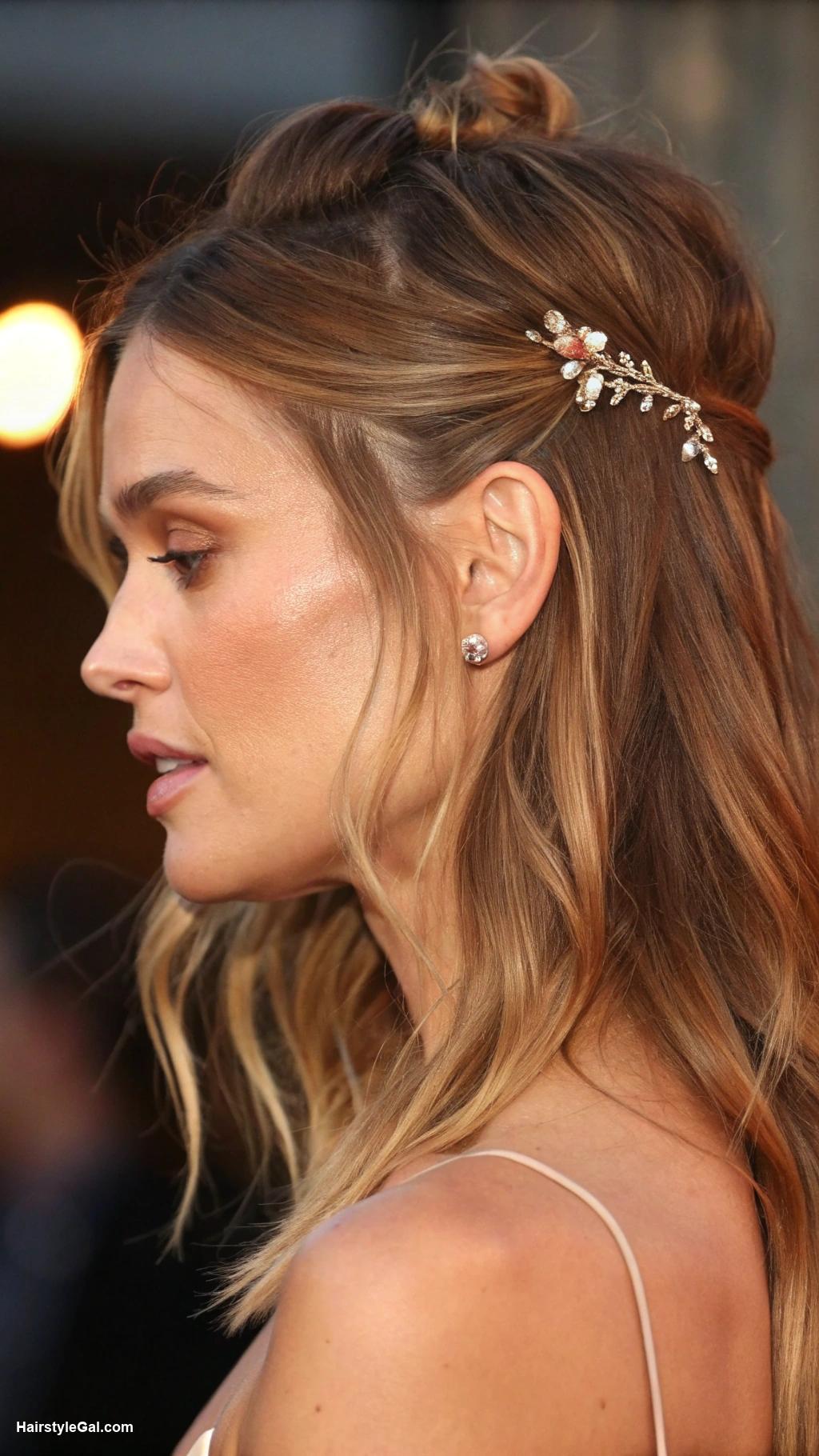 shoulder length hair thin fine Half up half down for fine hair