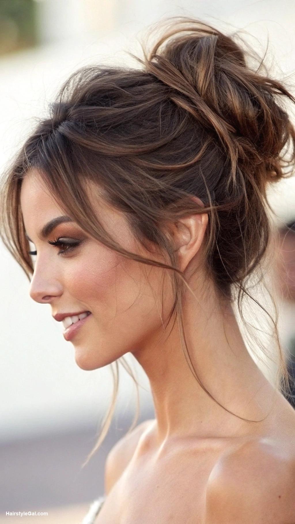 shoulder length hair thin fine Messy bun for fine thin hair