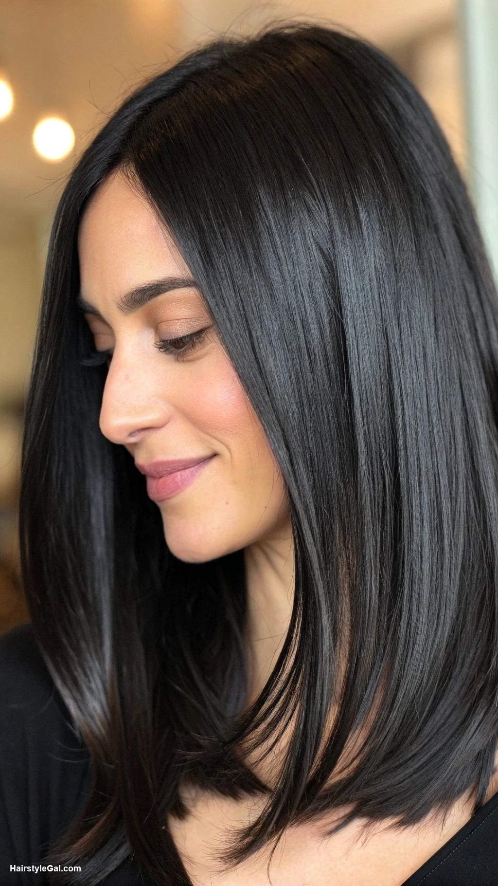 shoulder length hair thin fine Parted waves for straight black hair