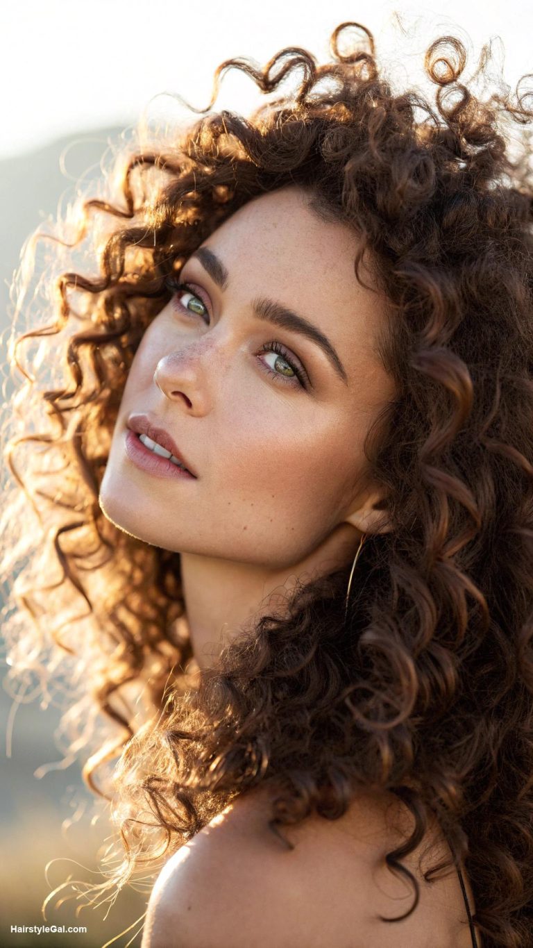 texas hairstyles Chestnut curls with natural volume