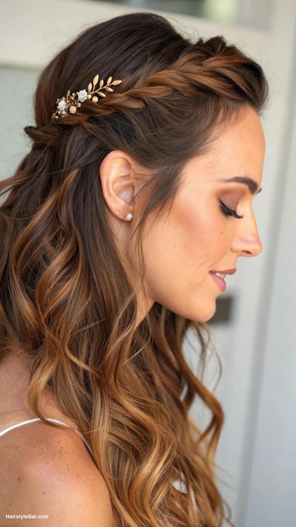 texas hairstyles Half up half down with waves