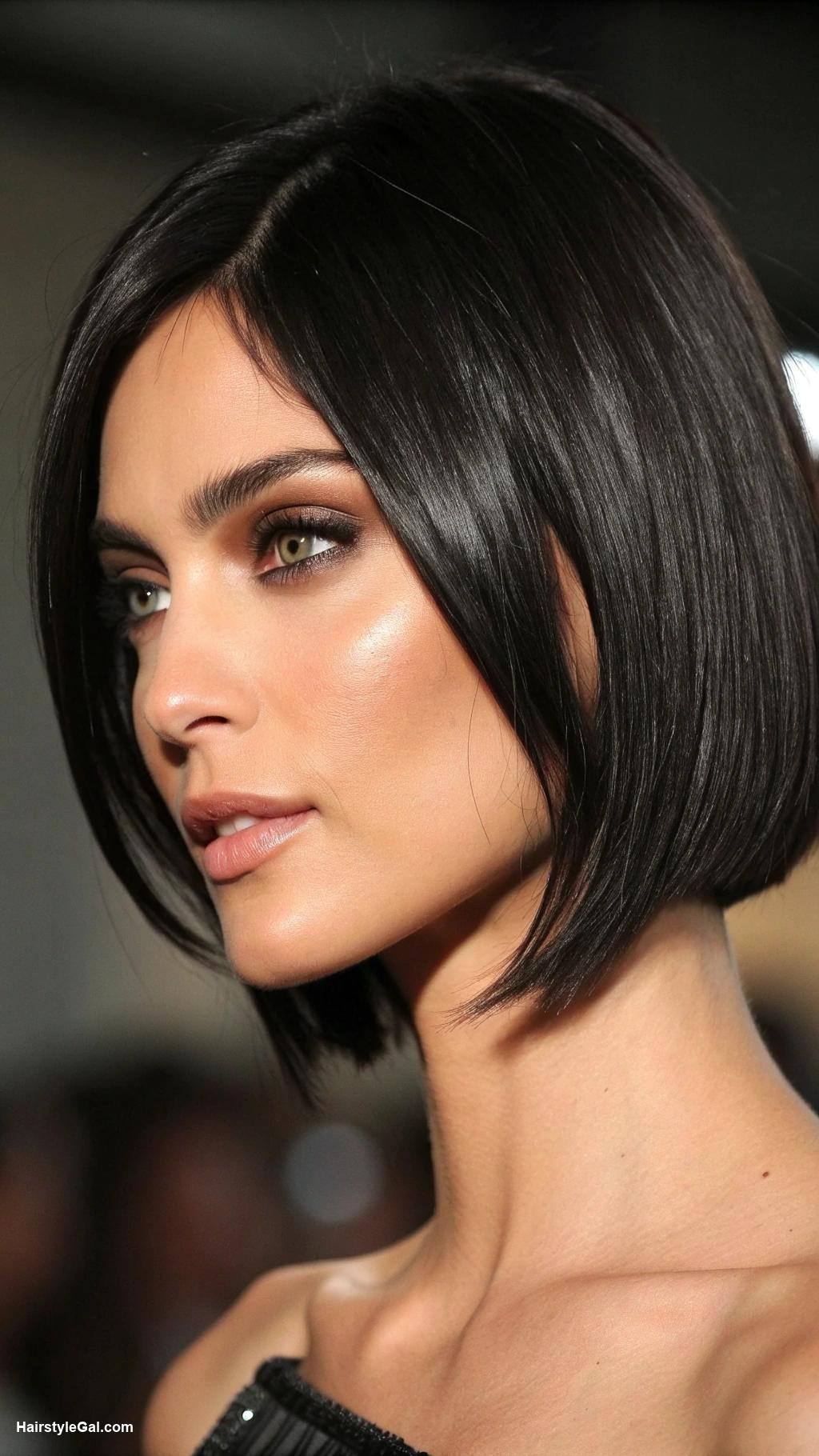 thick hair bob Chic Black Layered Bob