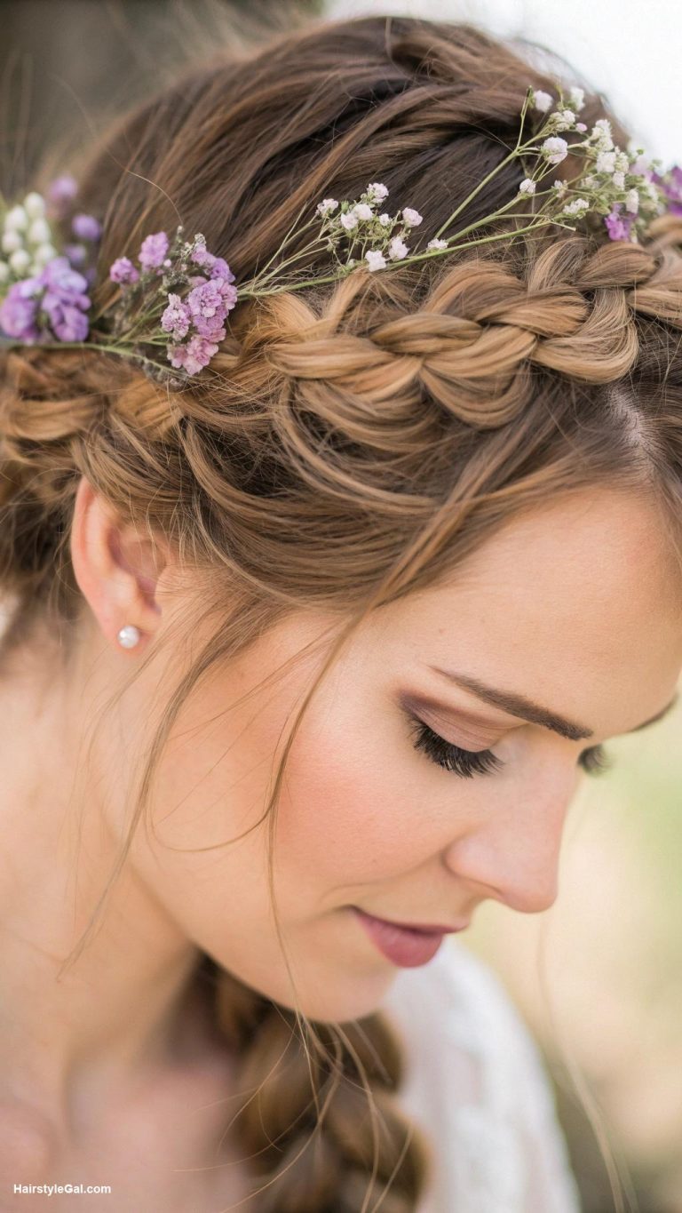 thin hair formal hairstyles Braided crown for bohemian look