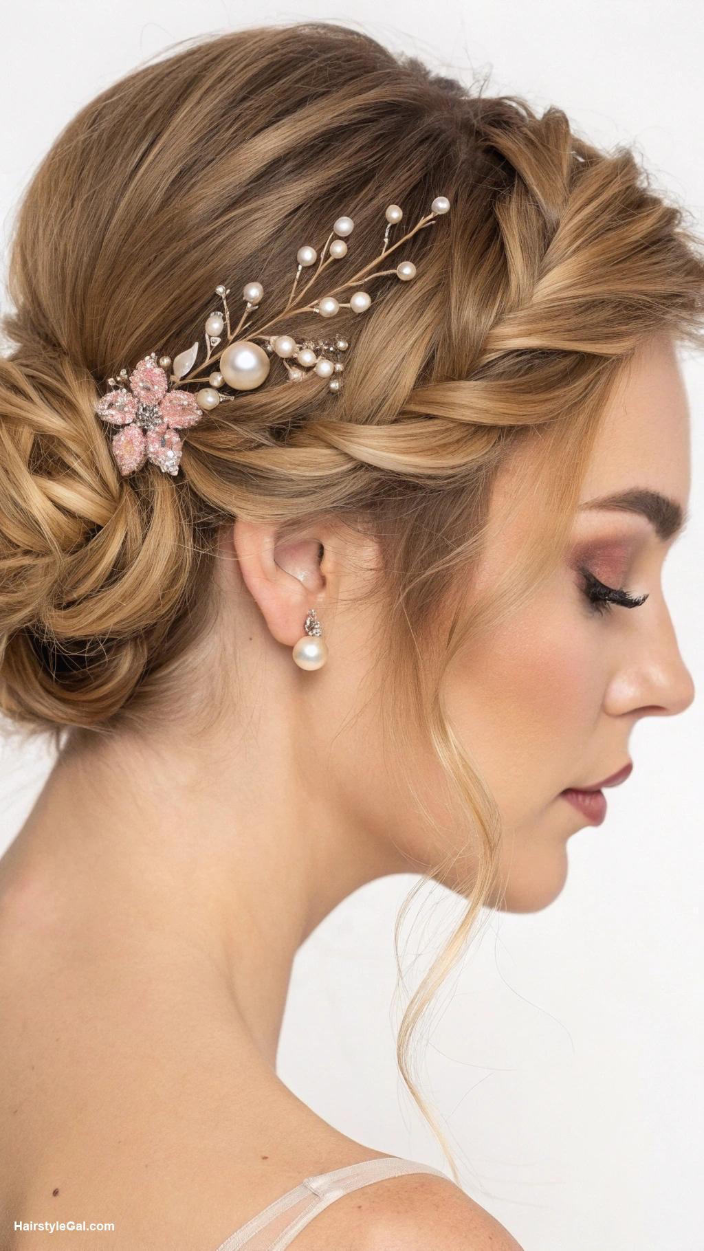 thin hair formal hairstyles Glamorous updo with hair accessories