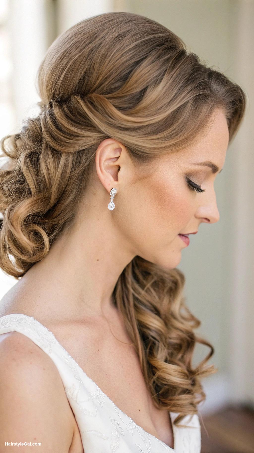 thin hair formal hairstyles Soft curls with a side part