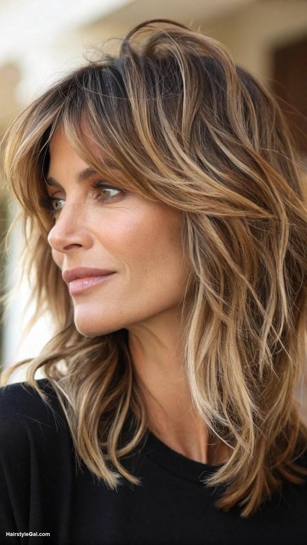 thin hair layered cut Shoulder length tousled layers