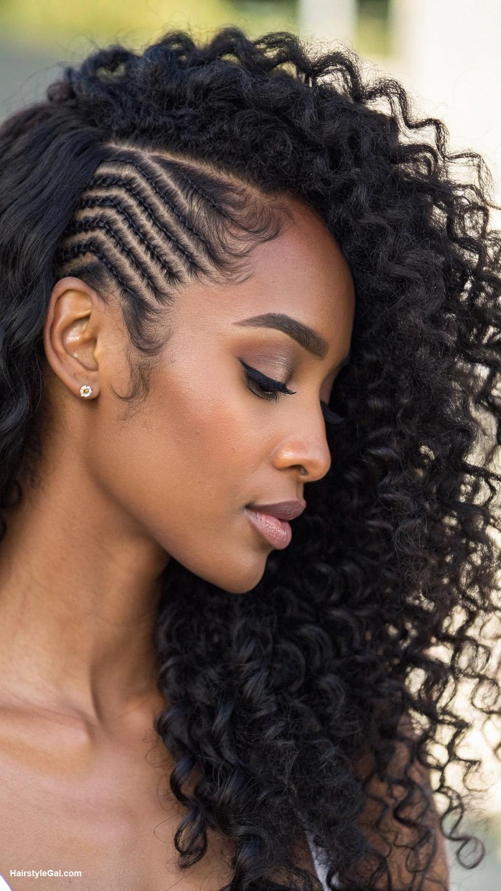 zig zag part hairstyles Curly black hair with zig zag part